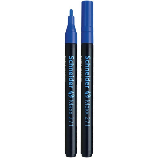 Marker cu Vopsea SCHNEIDER MAXX 271, Varf Mediu, Scriere 1-2 mm, Culoare Albastra, Marker Colorat, Marker pentru Birou