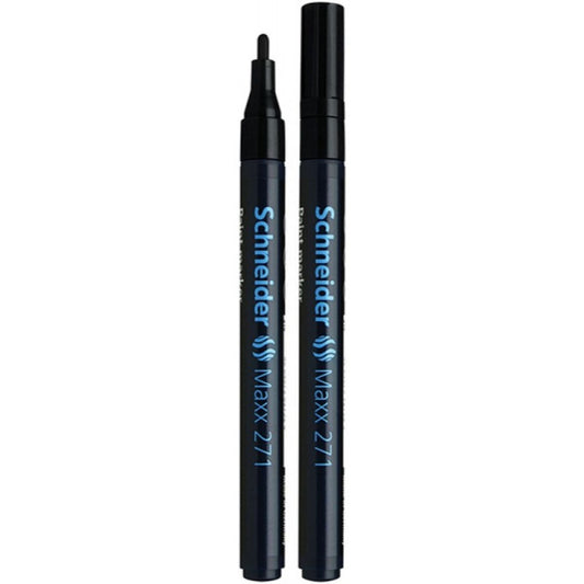 Marker cu Vopsea SCHNEIDER MAXX 271, Varf Mediu, Scriere 1-2 mm, Culoare Neagra, Marker Colorat, Marker pentru Birou