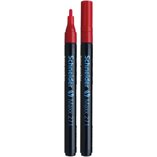 Marker cu Vopsea SCHNEIDER MAXX 271, Varf Mediu, Scriere 1-2 mm, Culoare Rosie, Marker Colorat, Marker pentru Birou