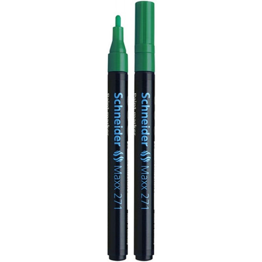 Marker cu Vopsea SCHNEIDER MAXX 271, Varf Mediu, Scriere 1-2 mm, Culoare Verde, Marker Colorat, Marker pentru Birou