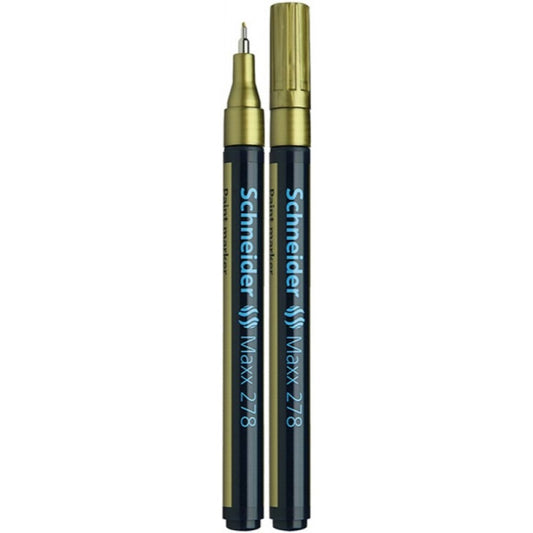 Marker cu Vopsea SCHNEIDER MAXX 278, Varf Subtire, Scriere 0.8 mm, Culoare Aurie, Marker Colorat, Marker pentru Birou