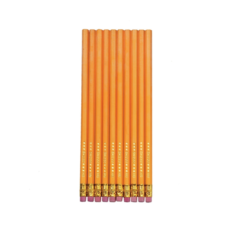 Creioane Grafit Cu Radiera Mina Hb Set 10