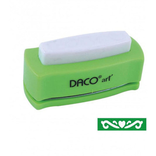 Perforator Bordura DACO Hobby, Model 6, Plastic/Metal, Perforare 4.5x1 cm, Verde/Alb, Perforator Lucru Manual, Perforator Bordura, Perforator Activitati Creative, Perforator pentru Felicitari si Invitatii, Perforator Bordura cu Model