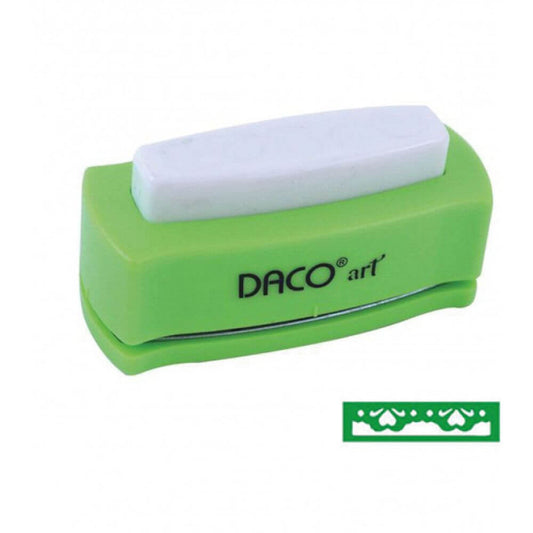 Perforator Bordura DACO Hobby, Model 9, Plastic/Metal, Perforare 4.5x1 cm, Verde/Alb, Perforator Lucru Manual, Perforator Bordura, Perforator Activitati Creative, Perforator pentru Felicitari si Invitatii, Perforator Bordura cu Model