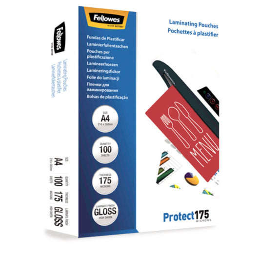 Folie A4 pentru Laminare Fellowes, 175 Microni, 100 Folii/Top, Folie Laminare, Folii pentru Laminare, Set Folii Laminare, Top Folii Laminare, Folie pentru Laminat, Folii pentru Laminat, Folie de Laminare, Folii de Laminare