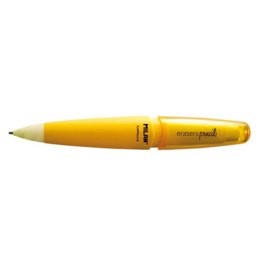 Creion Mecanic MILAN Fluo, Mina de 1.3 mm, Radiera Inclusa, Corp din Plastic Galben Fluorescent, Creioane Mecanice, Creion Mecanic cu Mina, Creioane Mecanice cu Mina, Creion Mecanic cu Radiera, Creion Mecanic 1.3 mm