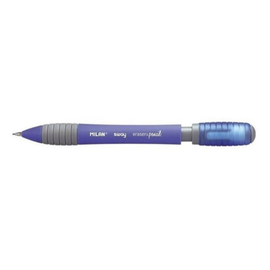 Creion Mecanic MILAN Sway, Mina de 0.7 mm, Radiera Inclusa, Corp Albastru din Plastic si Metal, Creioane Mecanice, Creion Mecanic cu Mina, Creioane Mecanice cu Mina, Creion Mecanic cu Radiera, Creion Mecanic 0.7 mm, Creion Mecanic Mina HB
