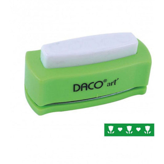 Perforator Bordura DACO Hobby, Model 7, Plastic/Metal, Perforare 4.5x1 cm, Verde/Alb, Perforator Lucru Manual, Perforator Bordura, Perforator Activitati Creative, Perforator pentru Felicitari si Invitatii, Perforator Bordura cu Model