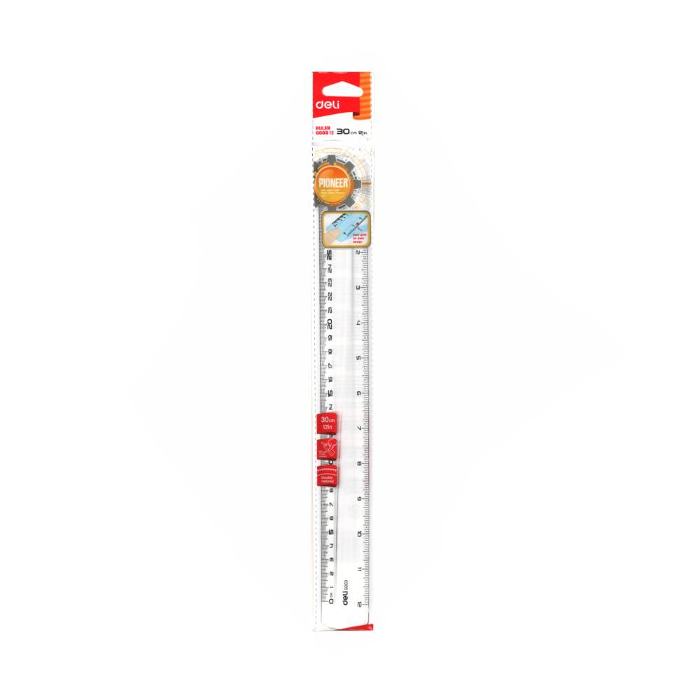 Rigla Transparenta Deli, 30 Cm, Plastic, Incolora, Rigla Din Plastic, Rigle Din Plastic, Liniar Din Plastic, Liniar Plastic, Rigle Plastic, Rigle Matematica, Rigla 30 Cm, Liniar 30 Cm, Liniar Matematica, Liniar Scoala, Rigla Scoala, Rigla Transparenta
