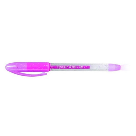 Pix cu Gel PENSAN Glitter, Mina Roz cu Sclipici, Varf 1 mm, Corp din Plastic Transparent, Pixuri cu Gel, Pix cu Sclipici, Pix Glitter, Pix Glitter Roz, Pixuri cu Sclipici, Pixuri Glitter, Pix cu Gel cu Sclipici, Rechizite Scolare