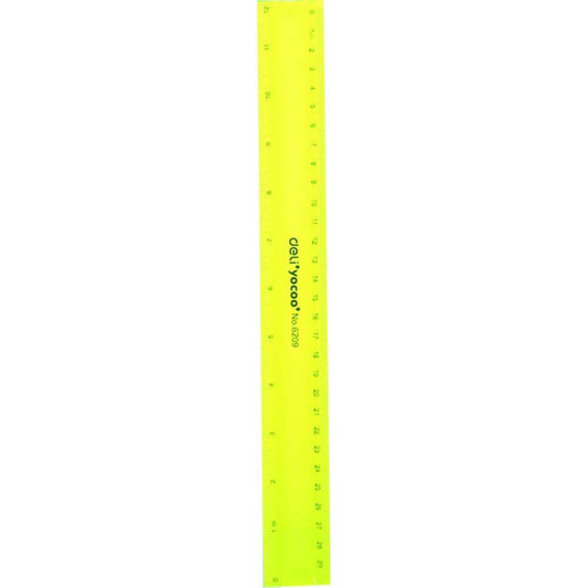 Rigla Flexibila Deli, 30 cm, Galben, Rigla Colorata Flexibila, Rigla Colorata Transparenta Flexibila, Rigla Transparenta Colorata, Rigla 30 cm, Rigla Mare, Rigla Lunga, Rigla pentru Scoala, Rigla Scoala, Rigle Colorate Transparente Flexibile