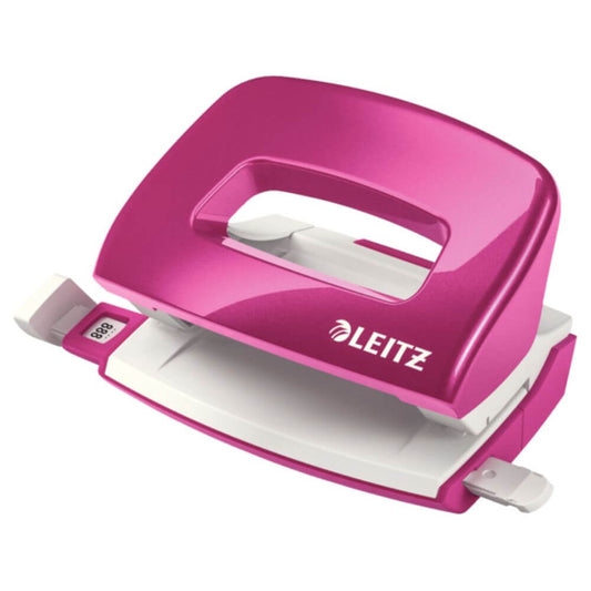 Perforator Leitz 5060, 10 Coli, Roz Metalizat, din Metal si Plastic, Mini Perforator Leitz, Perforator Mic Leitz, Perforator Compact Leitz, Perforator Mini 5060 Leitz, Perforator 10 Coli, Perforator 10 Foi, Perforator Modern, Mini Perforatoare Leitz