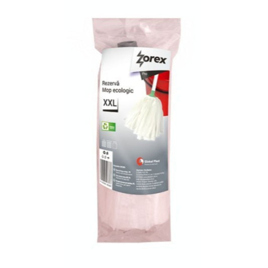 Rezerva Mop Ecologic Zorex Pro XXL, Poliester,  Culoare Alba, Rezerve Mop, Rezerve Ecologice pentru Mop, Accesorii Curatenie, Accesorii Menaj