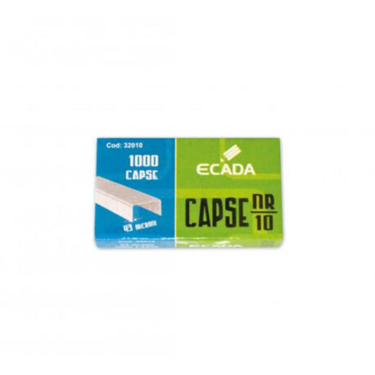 Cutie 1000 Capse Ecada, Numarul 10, Capse pentru Capsator, Capse pentru Capsatoare, Capse Rezerva Capsator, Rezerva de Capse, Cutie 1000 Capse, Capse Metalice, Capse de Birou, Capse pentru Hartie, Capse pentru Documente, Capse pentru Birou