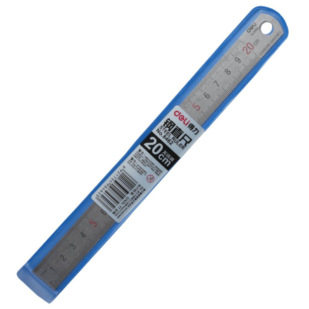 Rigla Metalica Deli, 20 cm, Rigla Metalica Gradata, Rigla Metalica 20 cm, Rigla de Metal Gradata, Rigle Metalice Gradate, Rigle Metalice 20 cm, Rigla 20 cm, Rigle 20 cm, Rigle de Metal Gradate, Liniar Metalic Gradat, Liniar Metalic 20 cm
