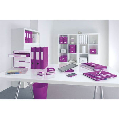 Caiet Leitz Wow, Carton Laminat, Coperta Dura, Fsc, Reciclabil, A4, 80 Coli, Matematica, Mov