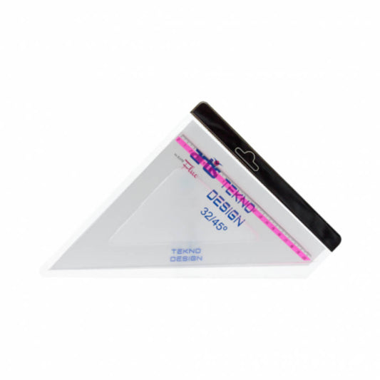 Echer Tekno, Unghi 45 Grade, 20 cm, Plastic, Incolor, Echer Plastic Transparent, Echer Geometrie, Echer Unghi 45, Echere Geometrie, Instrumente Geometrie, Trusa Geometrie, Echere Plastic, Echere Tekno Geometrie