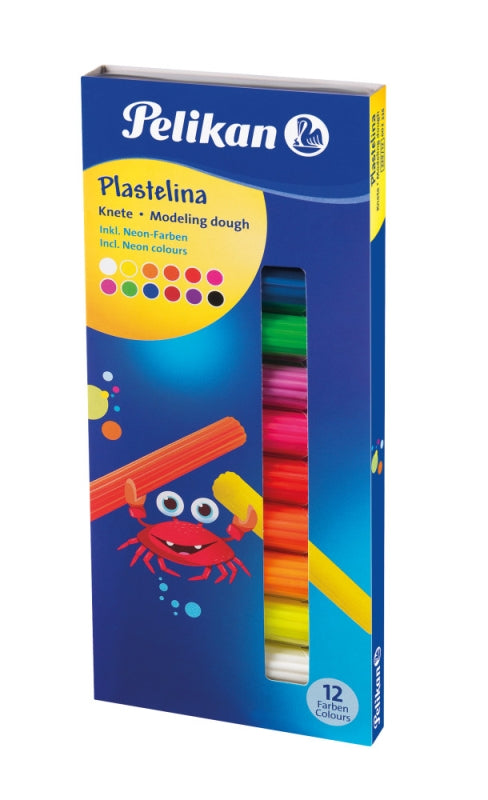 Plastilina Pelikan Set 12 Culori Fluorescente Cutie Carton