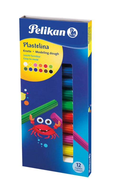 Plastilina Pelikan Set 12 Culori Standard Cutie Carton