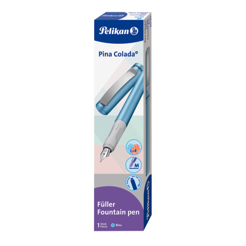 Stilou Pina Colada, Albastru Metalizat, Penita M, Cutie Carton
