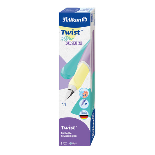 Stilou Twist Color Blocking Light, Penita M, Grip Ergonomic, Ambidextru, 1 Rezerva Mare Inclusa, In Cutie Carton