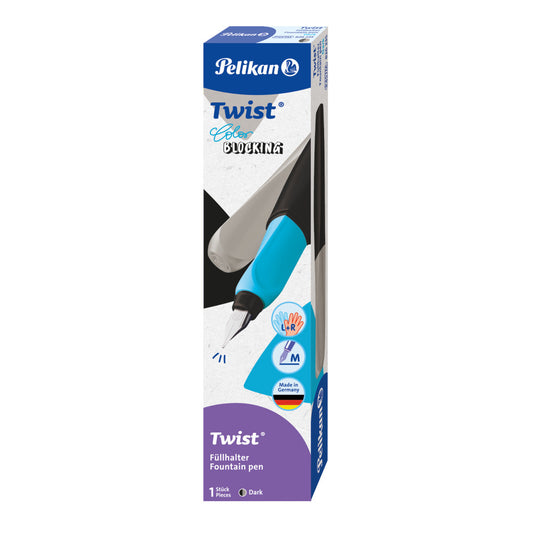 Stilou Twist Color Blocking Dark, Penita M, Grip Ergonomic, Ambidextru, 1 Rezerva Mare Inclusa, In Cutie Carton