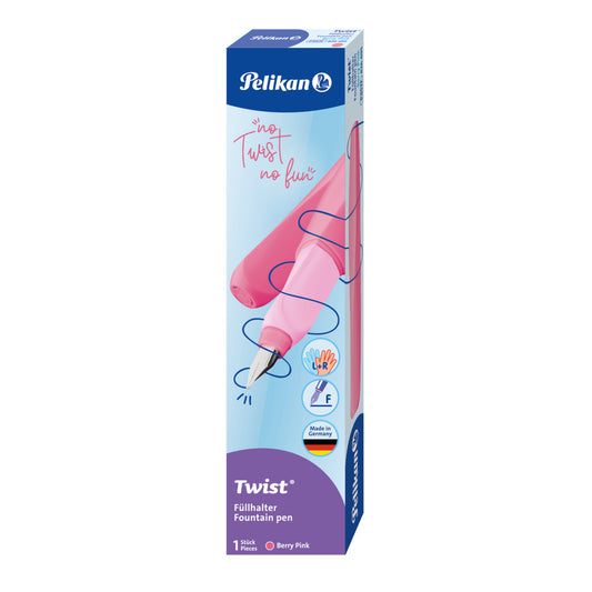 Stilou Twist Berry Pink, Penita F, Grip Ergonomic, Ambidextru, 1 Rezerva Inclusa, In Cutie Carton