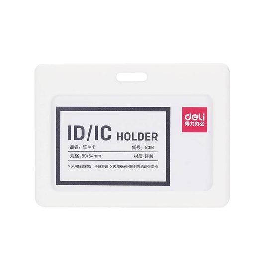 Ecuson Orizontal pentru Carduri Deli, Silicon, 90x54 mm, Alb, Ecuson Carduri, Ecuson Legitimatie, Ecusoane Orizontale, Ecusoane Carduri, Ecusoane Legitimatie, Ecuson Alb, Ecusoane Albe, Ecusoane pentru Carduri, Ecuson pentru Carduri, Ecuson cu Rama