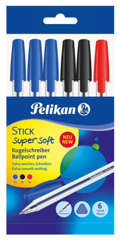 Pix Stick Super Soft, Diverse Culori, 6  Bucati (3a; 2n; 1r), Polybag