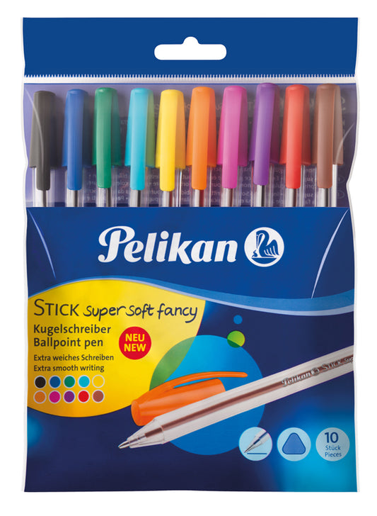 Pix Stick Super Soft Fancy, Unica Folosinta, Capac In Culoarea Minei, Set De 10 Culori, In Polybag