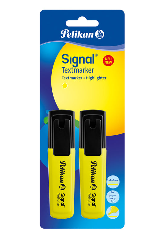 Textmarker Signal, Galben Fluorescent,2 Buc, Blister