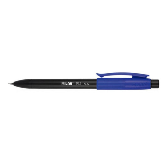 Creion Mecanic MILAN PL1, Mina de 0.5 mm, Radiera Inclusa, Corp Negru/Albastru, Creioane Mecanice, Creion Mecanic cu Mina, Creioane Mecanice cu Mina, Creion Mecanic cu Radiera, Creion Mecanic 0.5 mm, Creion Mecanic Negru