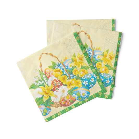Servetele 33x33cm 3straturi Set20 Paste - Cos Cu Flori