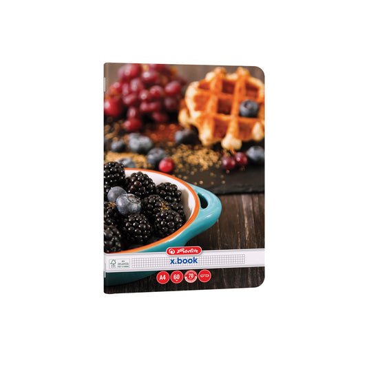 Caiet A4 60 File, Hartie 70g/mp Fsc Mix, Patratele, Colturi Rotunjite, Motiv Healthy Snack