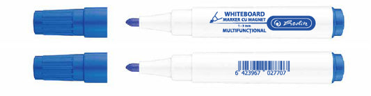Marker Whiteboard Albastru, Prevazut Cu Burete Si Magnet