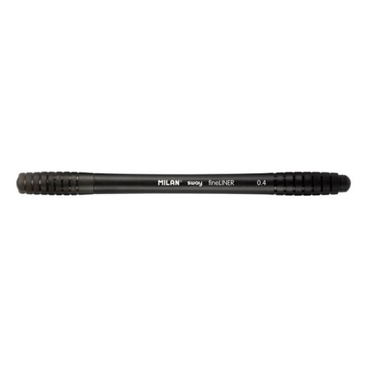 Pix MILAN Fineliner, Mina Neagra, Varf 0.4 mm, Corp din Plastic de Culoare Neagra si Capac Aerisit, Pix Negru, Fineliner Negru, Linere Scoala, Liner Milan, Finelinere, Liner Grafic, Pix Liner, Pix cu Pasta Neagra, Pix Scolar, Pix pentru Scolari