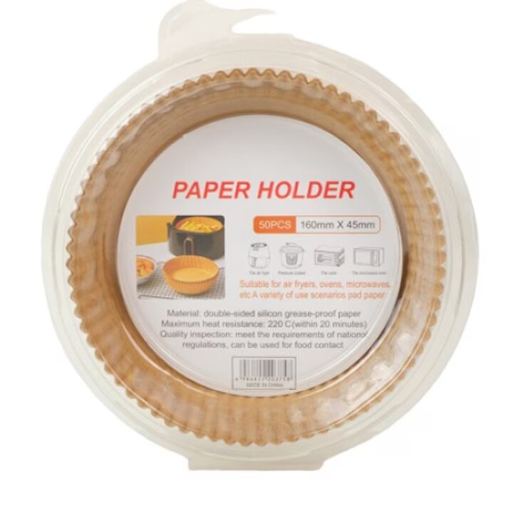 Set 50 Hartii de copt pentru Friteuza, Forma Rotunda, Dimensiune 16x16x4.5 cm