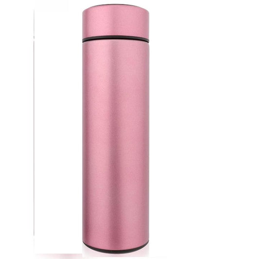 Termos Smart cu Display LED din Inox, 500 ml, Dimensiune 6.5×6.5×23 cm, Culoare Roz