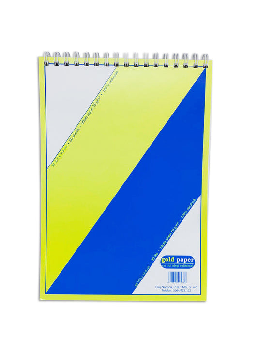 Set 10 Carnetele A6 Foi Veline cu Dubla Spira Metalica, 60 File, Caiet de Notite, Notes cu Spira Metalica