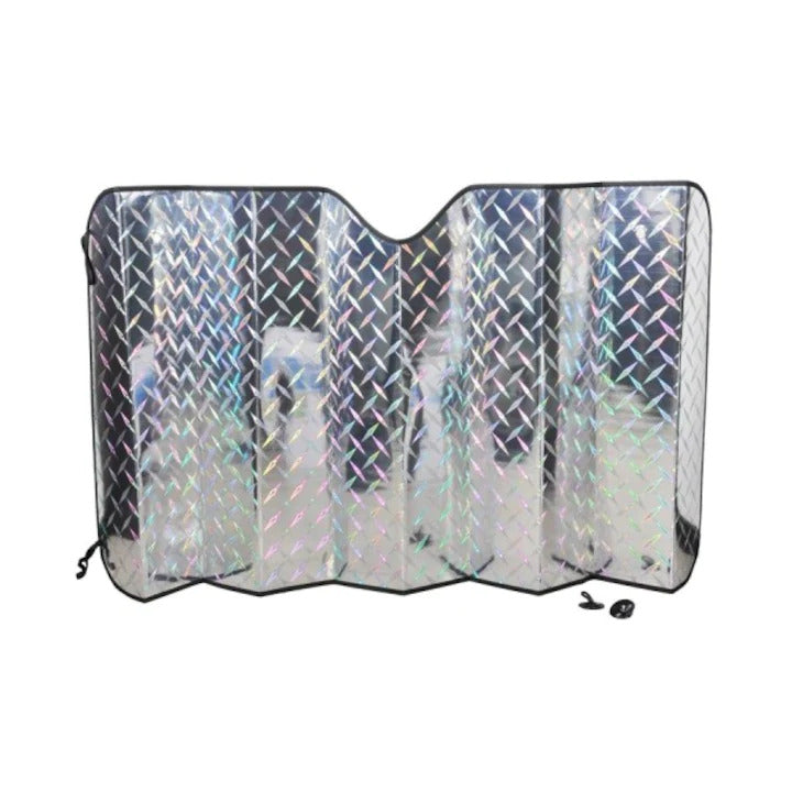 Parasolar Auto cu Folie Holografica, Dimensiune 130x60 cm, Parasolar pentru Parbriz