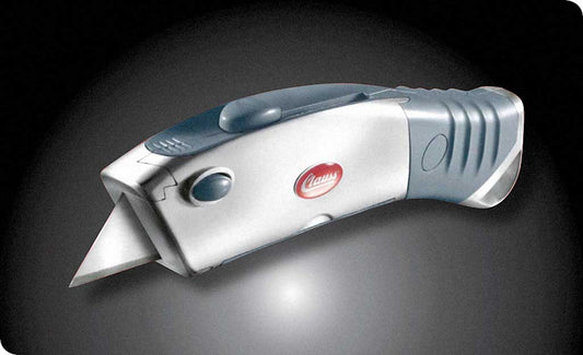 Cutter Metalic Cu Lama Retractabila Automat + 10 Rezerve, Clauss Titanium Speedpak