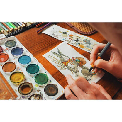 Acuarele cu Pensula MILAN, 12 Culori, Diametrul Pastilei 30 mm, Culori Pictura, Acuarele Scoala, Acuarele Pictura, Paleta de Acuarele, Set Culori Acuarele, Acuarele Scolare, Materiale Arta, Materiale de Pictura, Accesorii Pictura