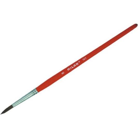 Pensula MILAN Seria 101, Numarul 8, Varf Rotund, Par Ponei, Pensule MILAN, Pensule pentru Pictura, Rechizite, Pensule Desen, Pensule cu Varf Rotund, Pensule Desen cu Par de Ponei, Pensule Rotunde, Materiale Pictura