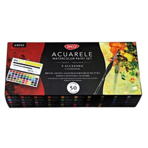 Acuarele 50 culori cutie metalica daco ar050