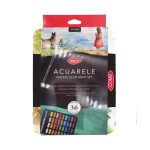 Acuarele 36 culori cutie metalica daco ar136