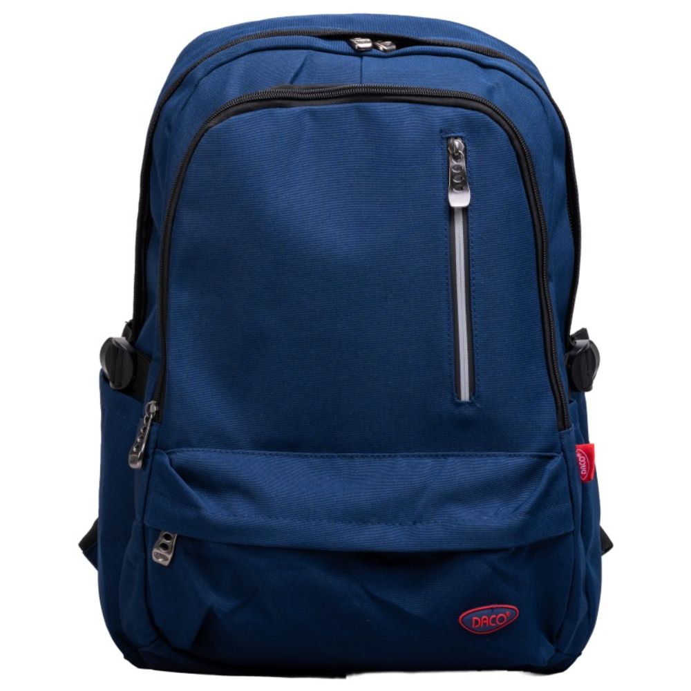 Ghiozdan Scolar Daco, Dimensiuni 48x33x18 cm, Bretele cu Burete Reglabile, Material Poliester, Culoare Albastru Inchis