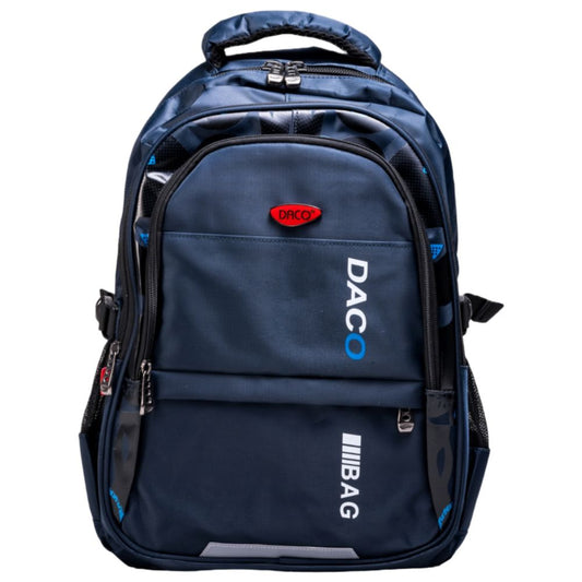 Ghiozdan Scolar Daco, Dimensiuni 44.5x32x17 cm, Bretele cu Burete Reglabile, Material Poliester, Culoare Albastru