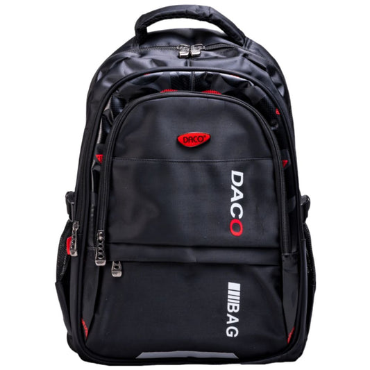 Ghiozdan Scolar Daco, Dimensiuni 44x32x17 cm, Bretele cu Burete Reglabile, Material Poliester, Culoare Negru