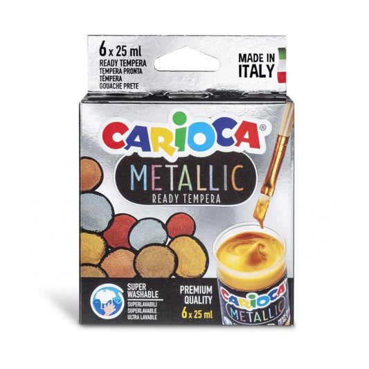 Acuarele Tempera Metalic Carioca, 6x25 ml