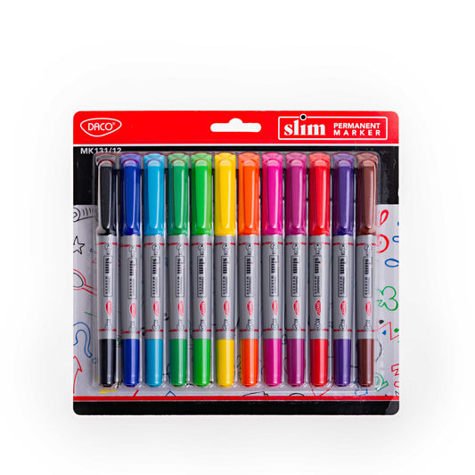 Marker Permanent Slim Set 12 Daco Mk131/12